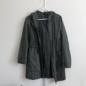 Army green rain coat